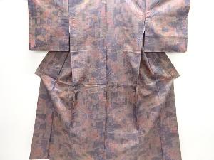 短冊に花模様織出し西陣お召着物